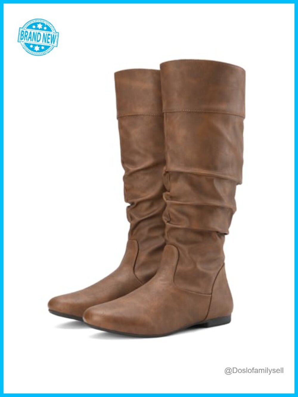 Slouchy Knee High Boots Pull On Flat Boots Women